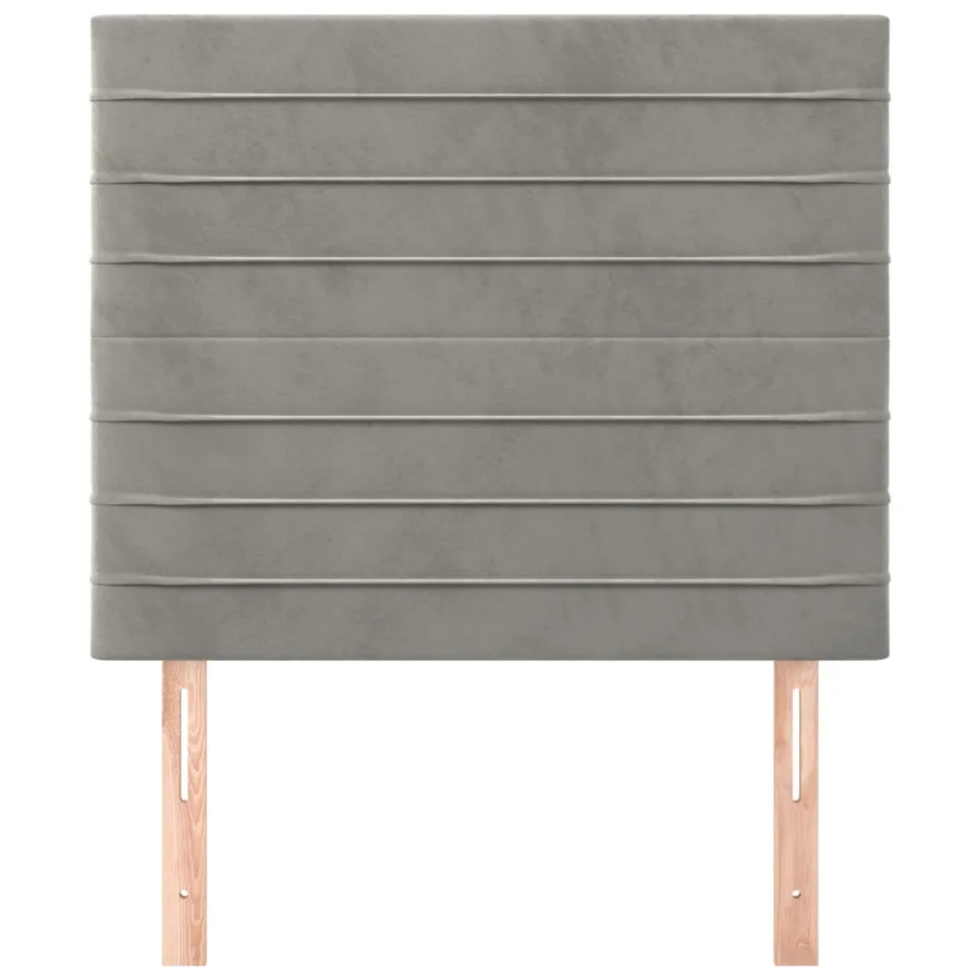 Tête de lit Gris clair 100x5x118/128 cm Velours - 3