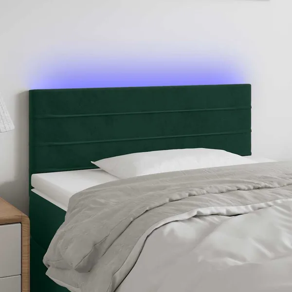 Tête de lit à LED Vert foncé 80x5x78/88 cm Velours