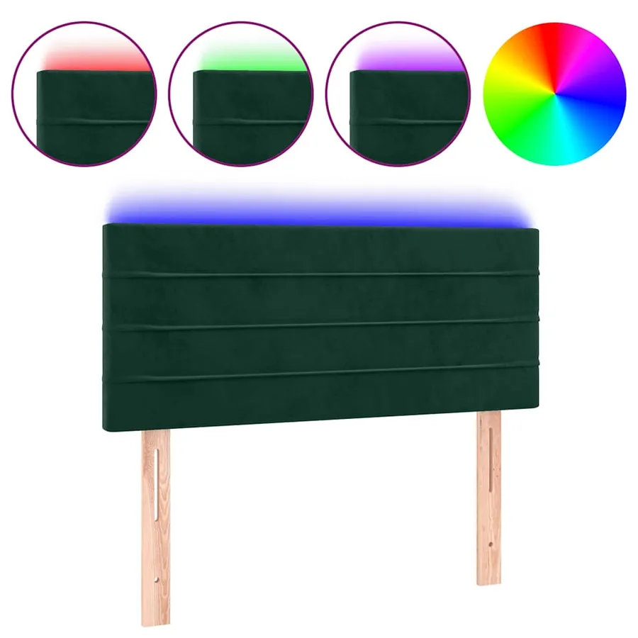 Tête de lit à LED Vert foncé 80x5x78/88 cm Velours - 2
