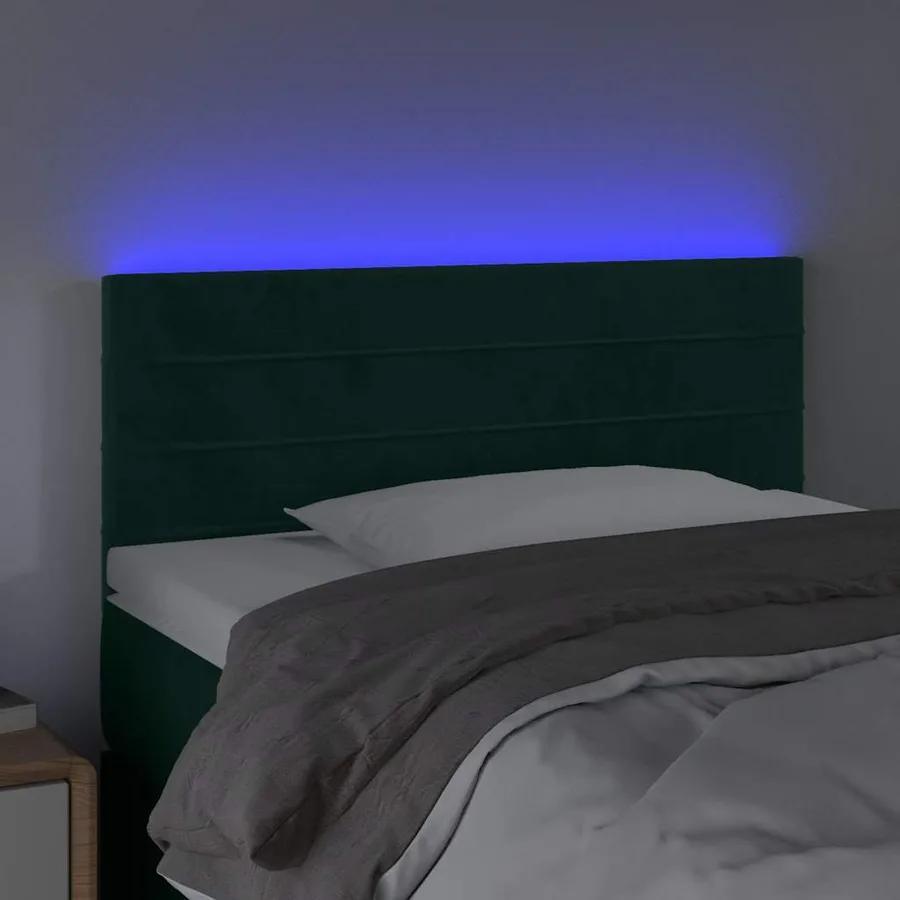Tête de lit à LED Vert foncé 80x5x78/88 cm Velours - 3