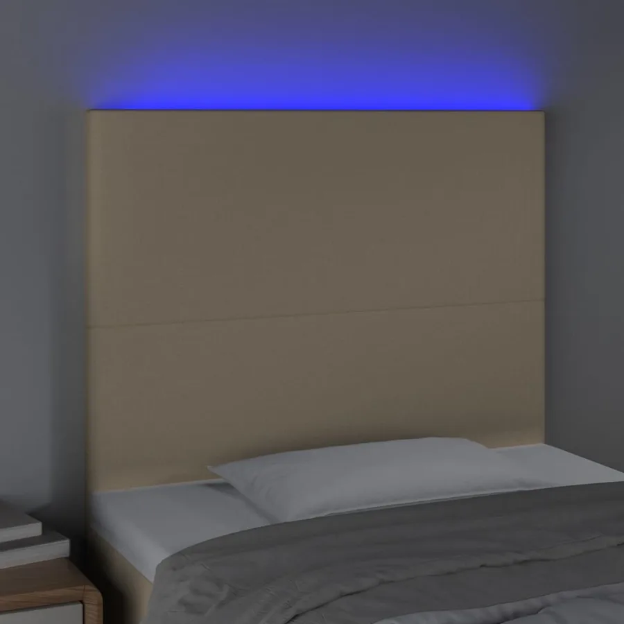 Tête de lit à LED Crème 100x5x118/128 cm Tissu - 3