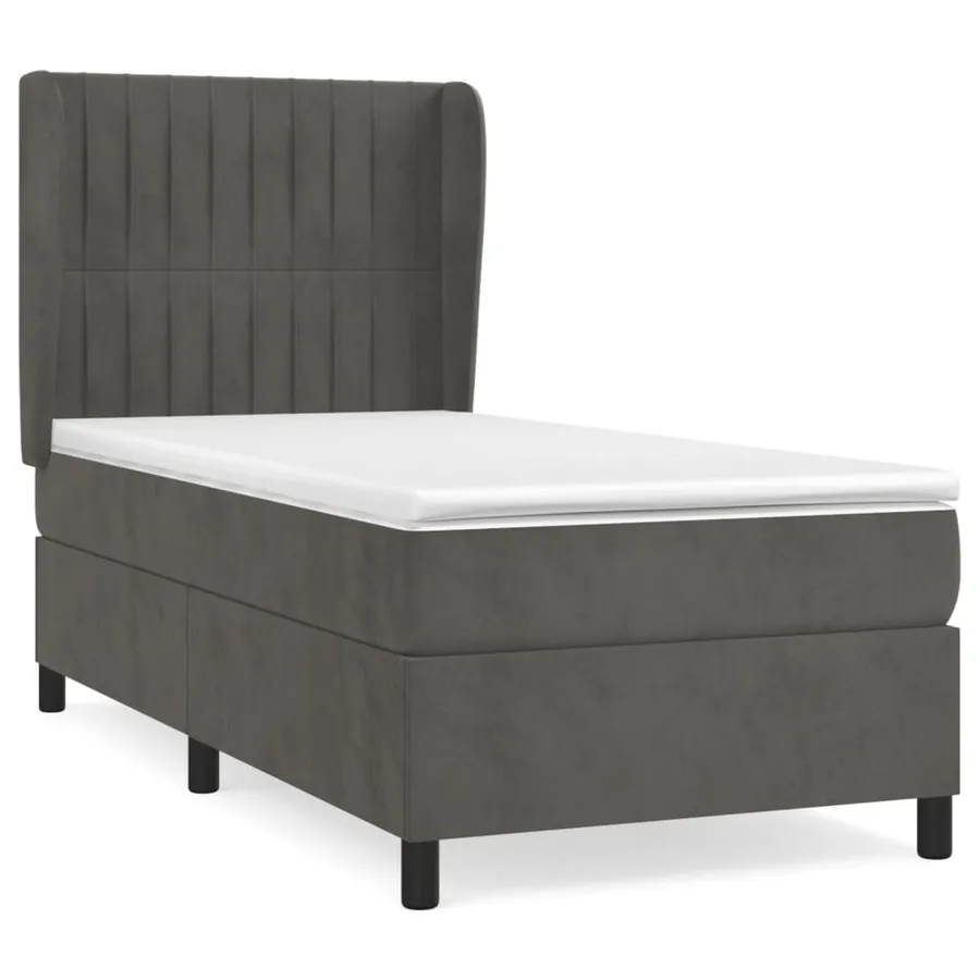 Sommier à lattes de lit avec matelas Gris foncé 100x200 cm - 2
