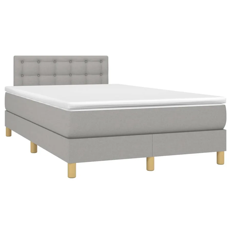 Sommier à lattes de lit matelas LED Gris clair 120x200 cm Tissu - 3