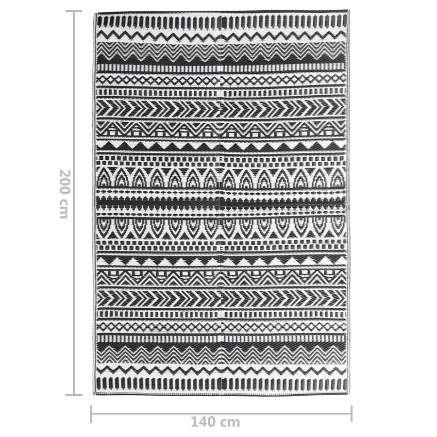 Tapis d'extérieur ARAKIL Noir 140x200 cm PP - 7
