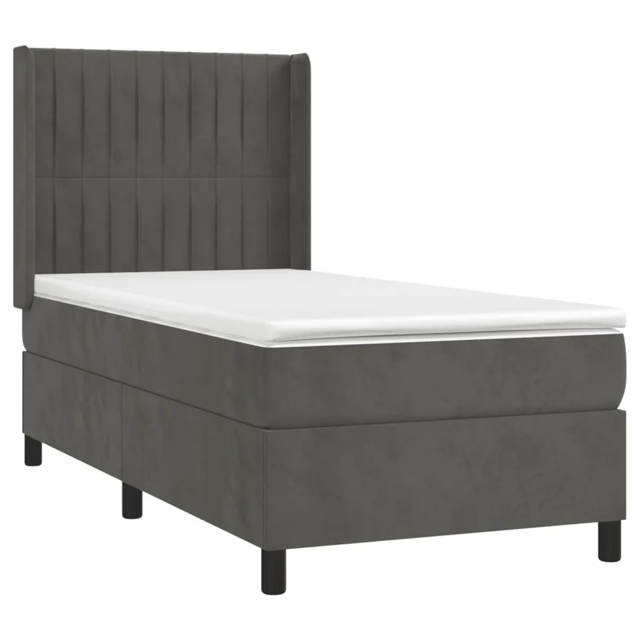 Sommier à lattes de lit avec matelas Gris foncé 100x200 cm - 3
