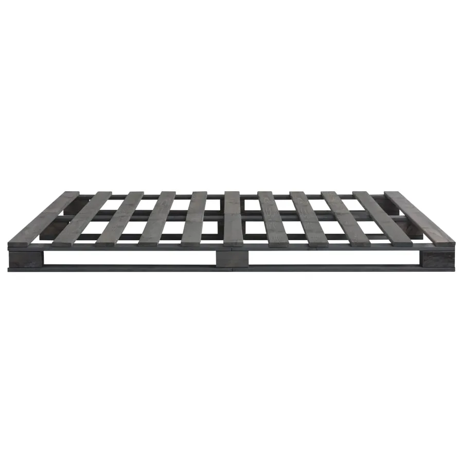 Cadre de lit de palette sans matelas gris 160x200cm bois massif - 4
