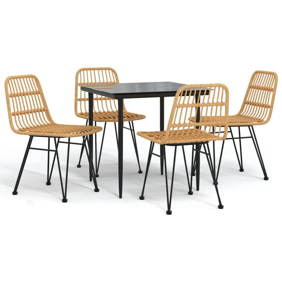 Ensemble à manger de jardin 5pcs Résine tressée - 2