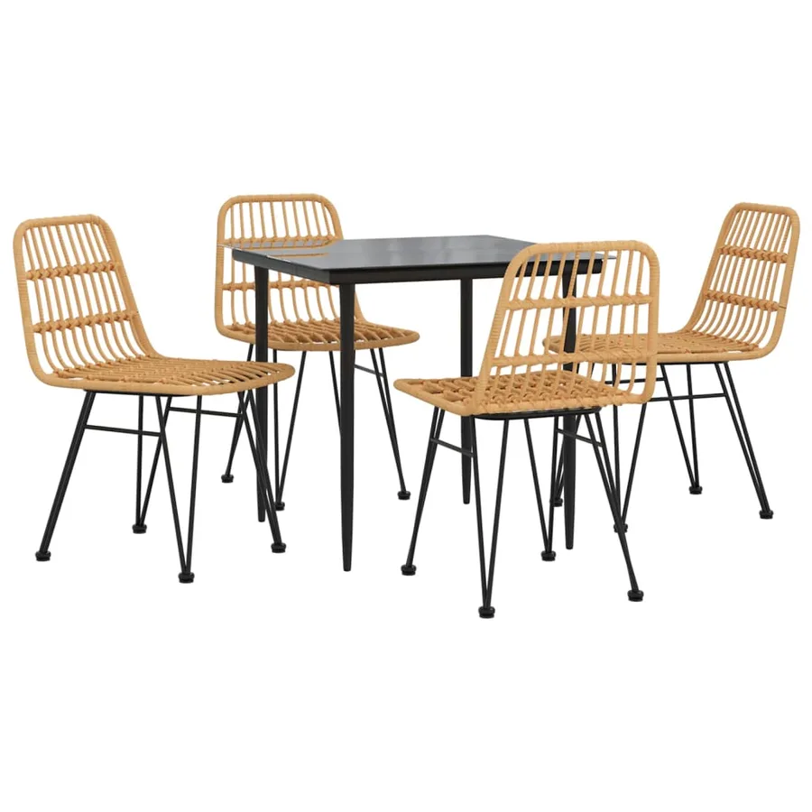 Ensemble à manger de jardin 5pcs Résine tressée - 3