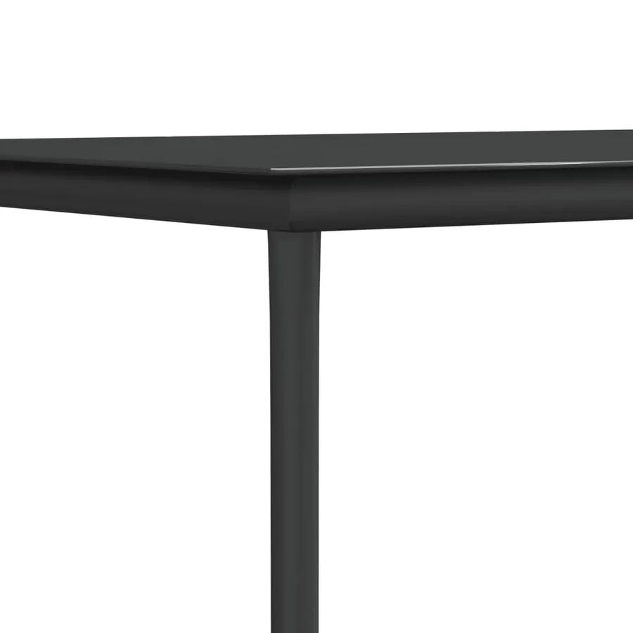 Ensemble à manger de jardin coussins 5pcs noir rotin et acier - 7