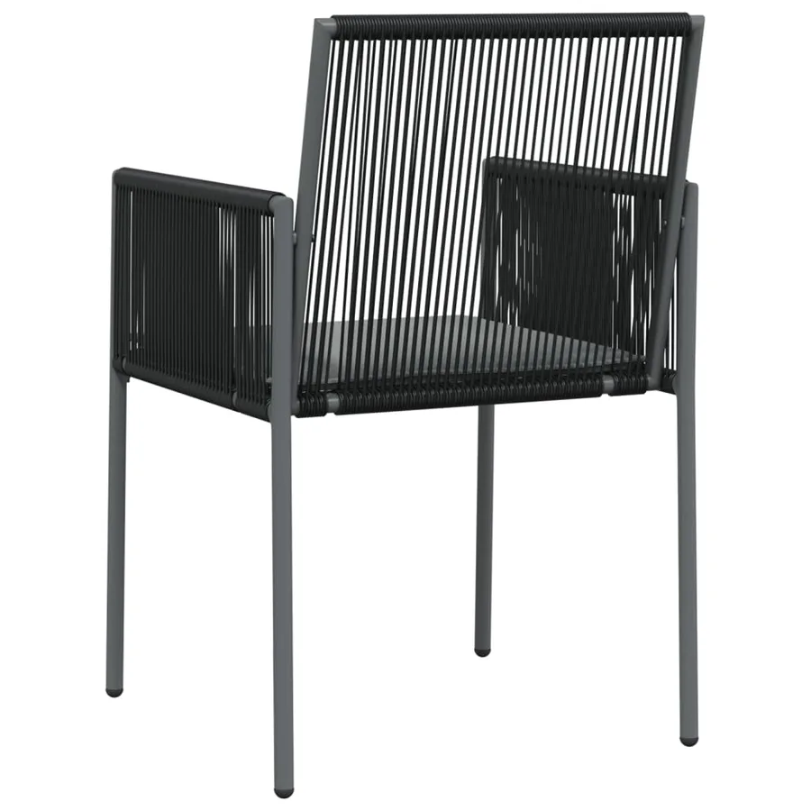 Chaises de jardin et coussins lot de 4 noir 54x60,5x83,5 cm - 6