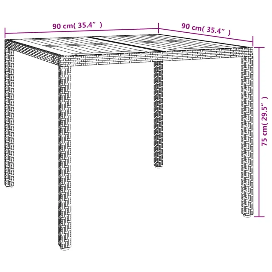 Ensemble à manger de jardin coussins 5pcs Noir Résine tressée - 9