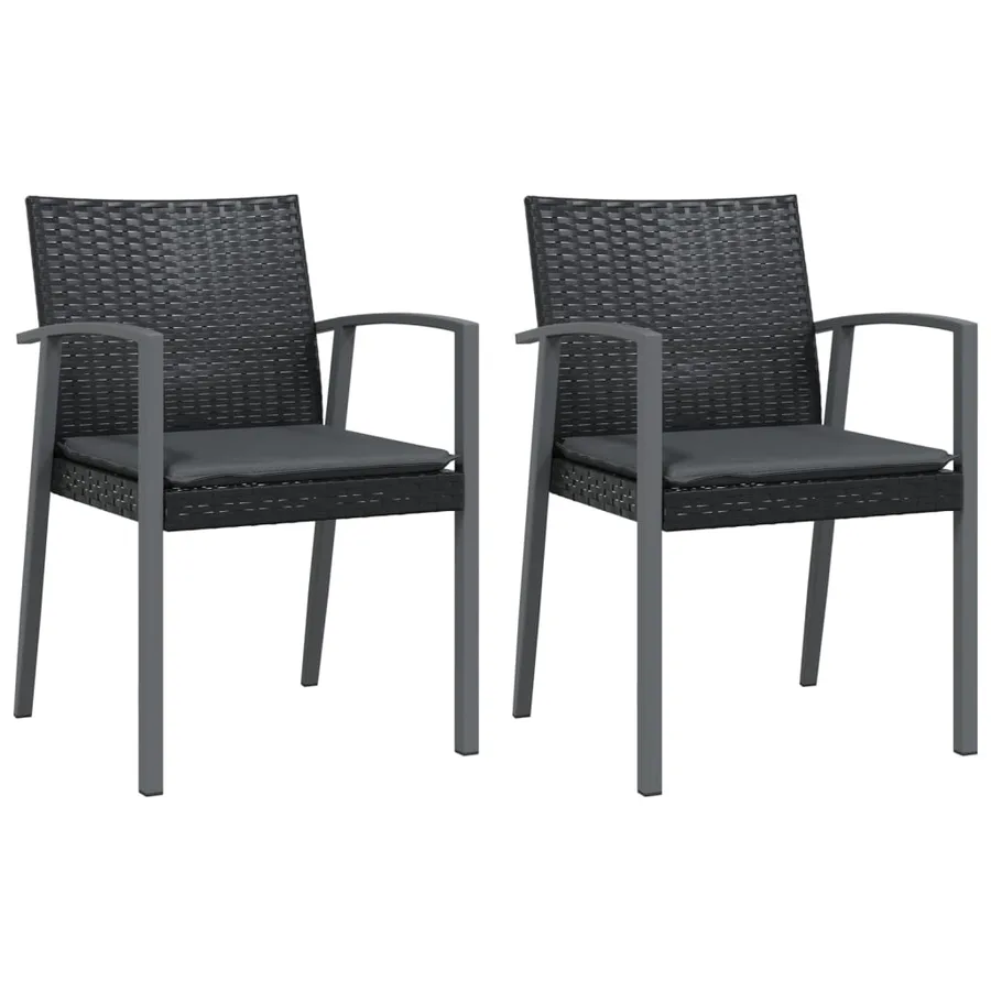 Ensemble à manger de jardin 3 pcs coussins résine tressée acier - 4