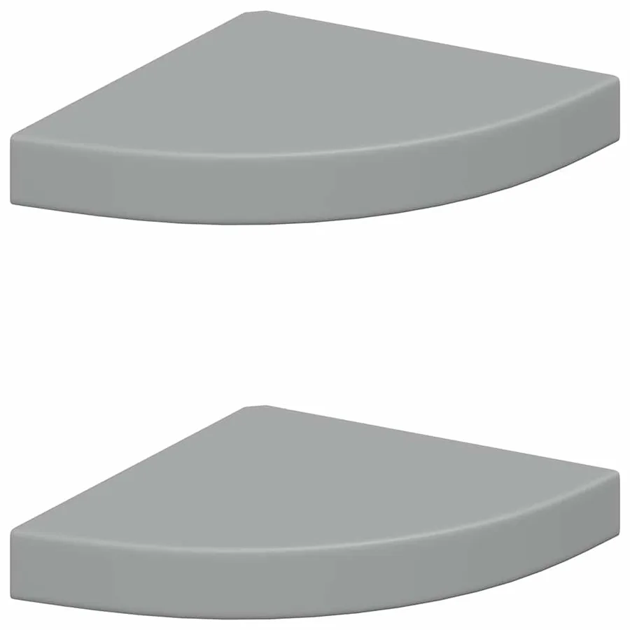 Étagères d'angle flottantes 2 pcs gris 25x25x3,8 cm MDF - 2