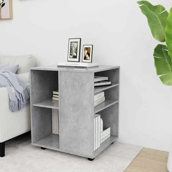 Armoire à roulettes Gris béton 60x53x72 cm Bois d'ingénierie
