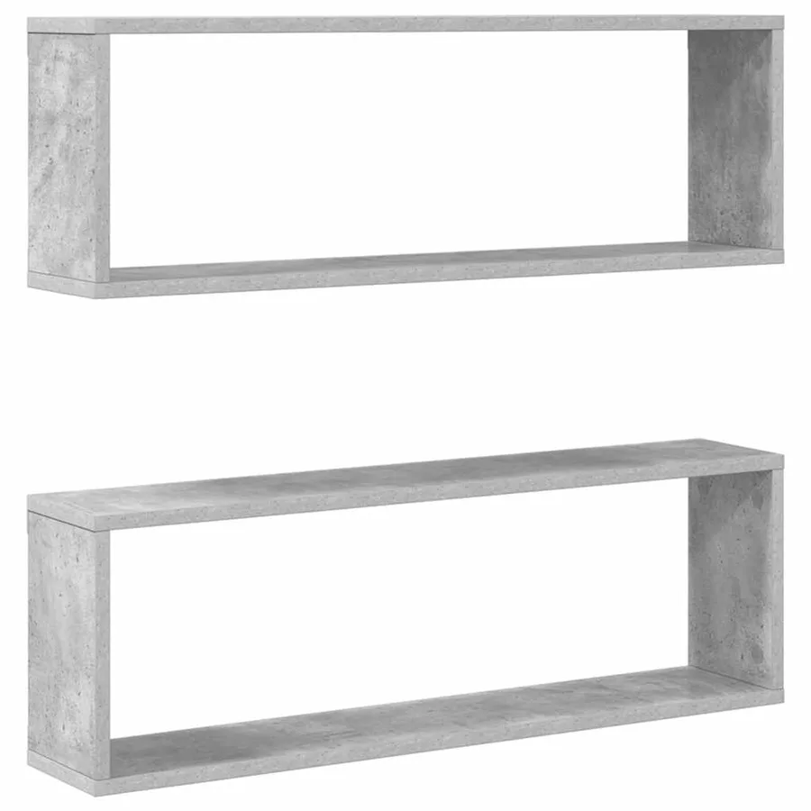 Étagères cube murales 2 pcs gris béton bois d'ingénierie - 2