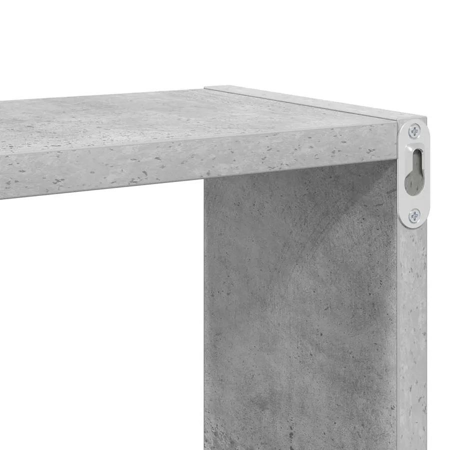 Étagères cube murales 2 pcs gris béton bois d'ingénierie - 9