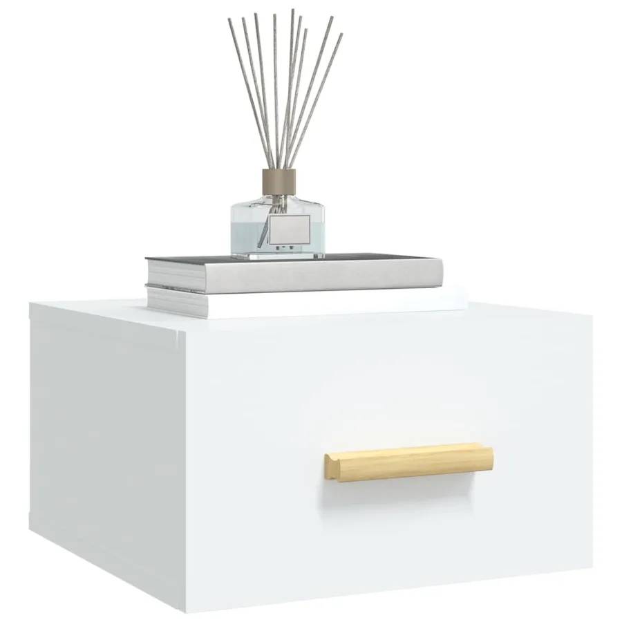 Table de chevet murale blanc 35x35x20 cm - 8