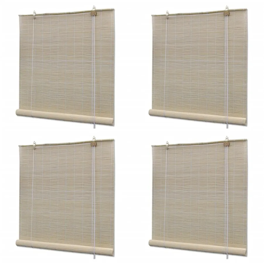 Stores à rouleau Bambou naturel 4 pcs 120x160 cm
