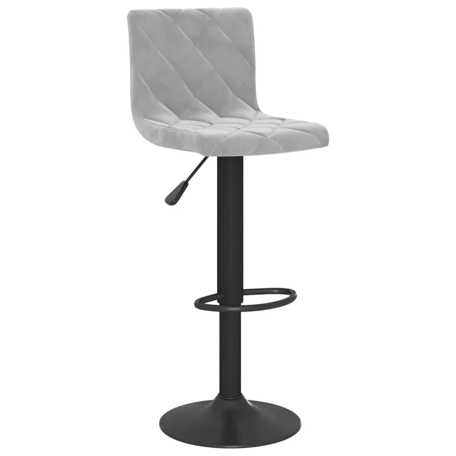 Tabourets de bar lot de 2 gris clair velours - 3