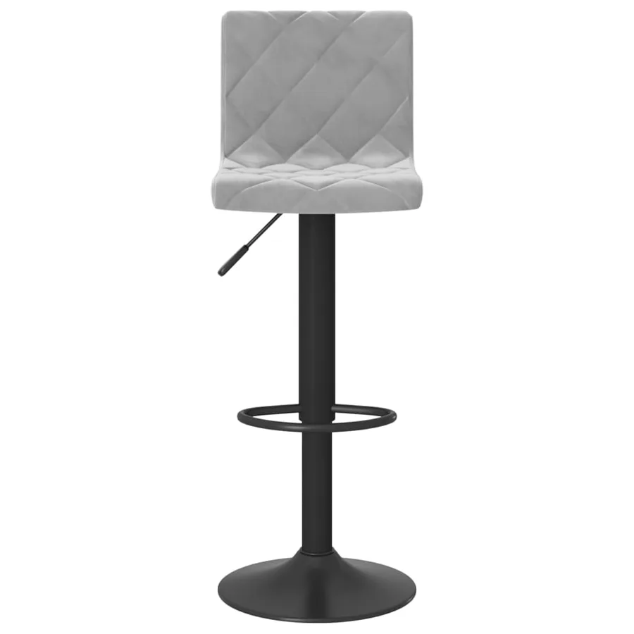 Tabourets de bar lot de 2 gris clair velours - 4
