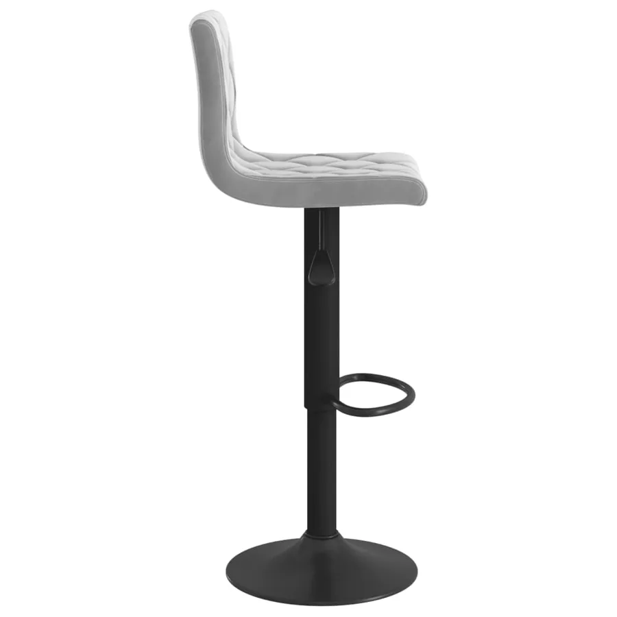 Tabourets de bar lot de 2 gris clair velours - 5