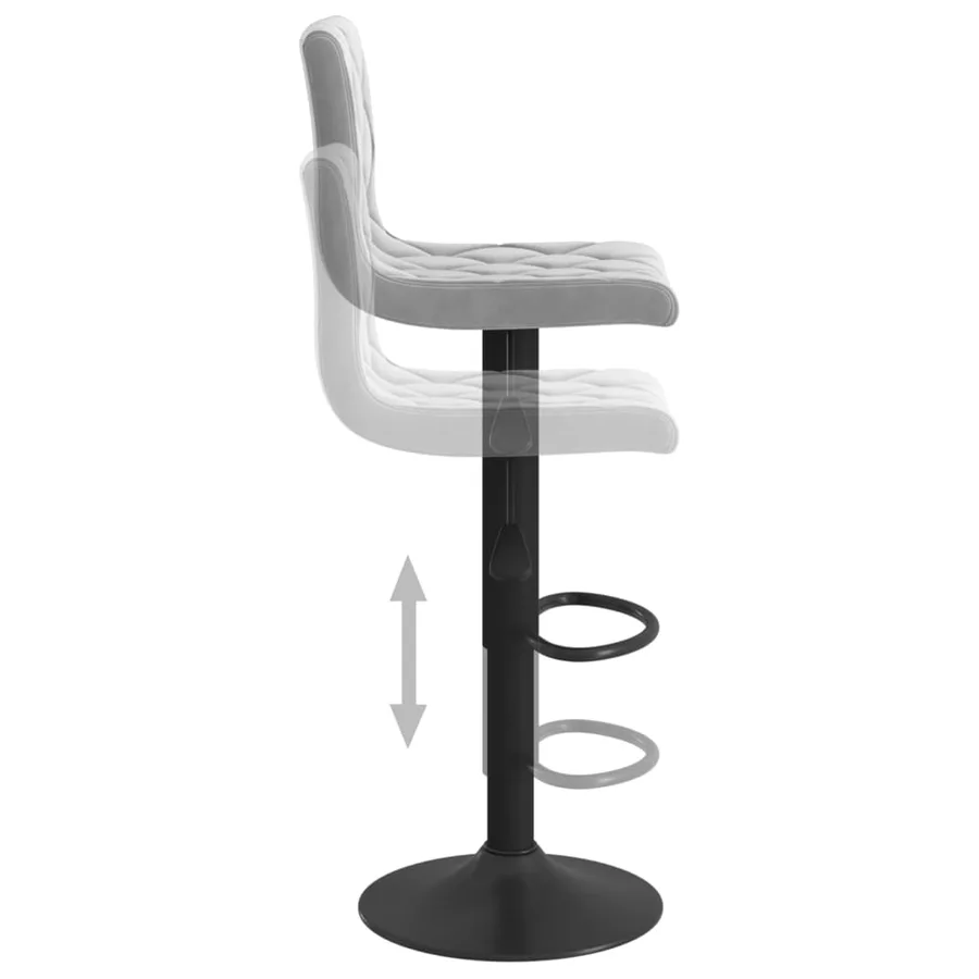 Tabourets de bar lot de 2 gris clair velours - 7
