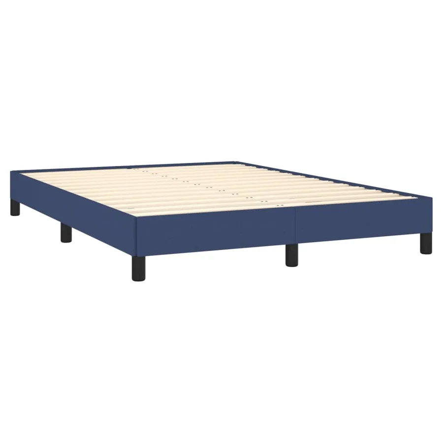 Cadre de lit sans matelas bleu 140x200 cm tissu - 4