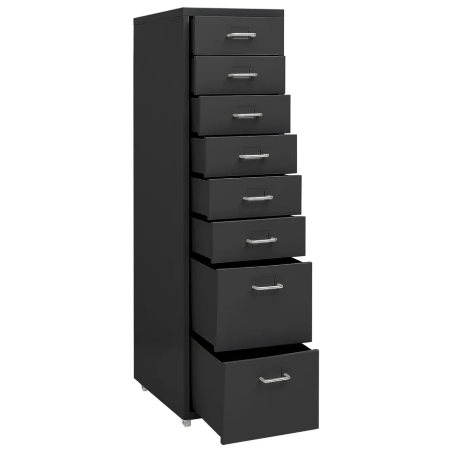 Classeur mobile Anthracite 28x41x109 cm Métal - 5