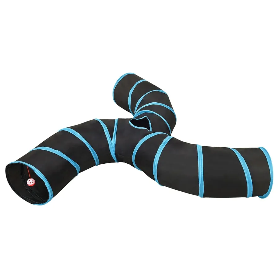 Tunnel pour chats à 3 voies Noir et bleu 25 cm Polyester - 3