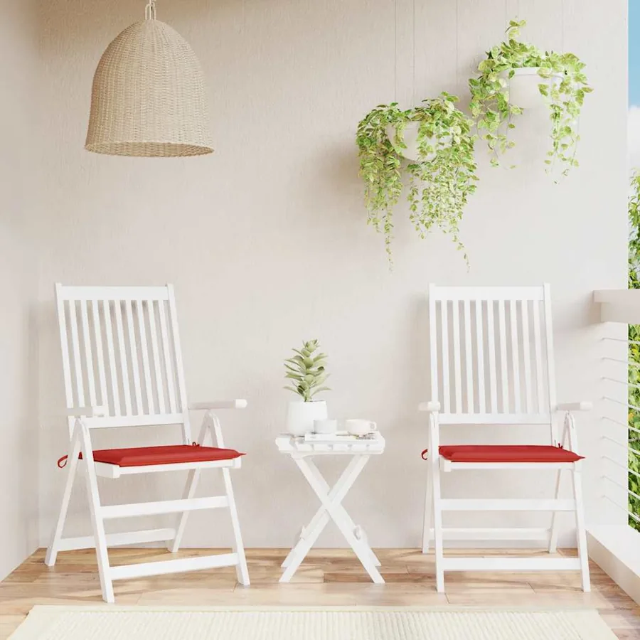 Coussins de chaise de jardin lot de 2 rouge 50x50x4 cm