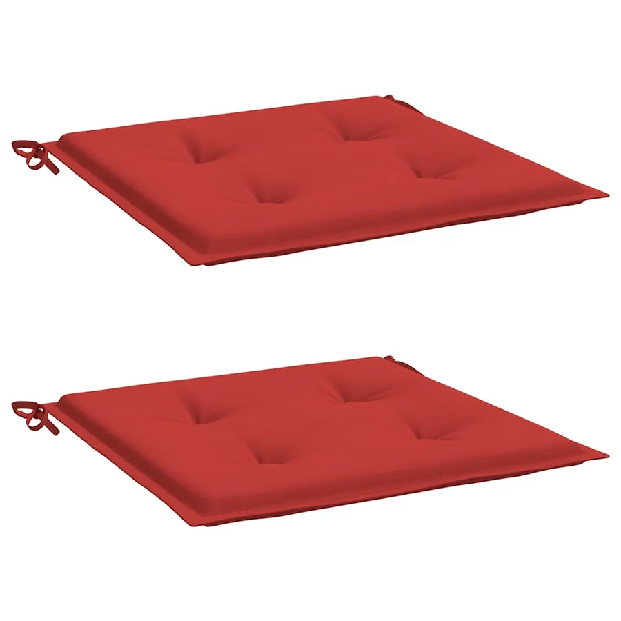 Coussins de chaise de jardin lot de 2 rouge 50x50x4 cm - 3