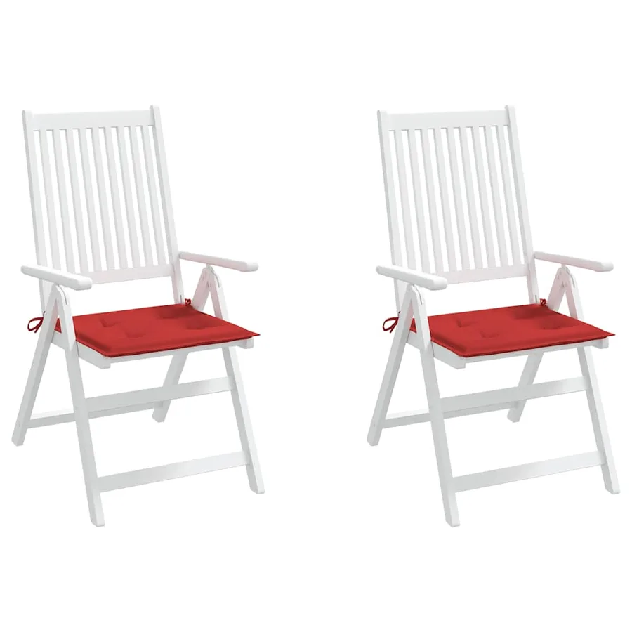 Coussins de chaise de jardin lot de 2 rouge 50x50x4 cm - 4