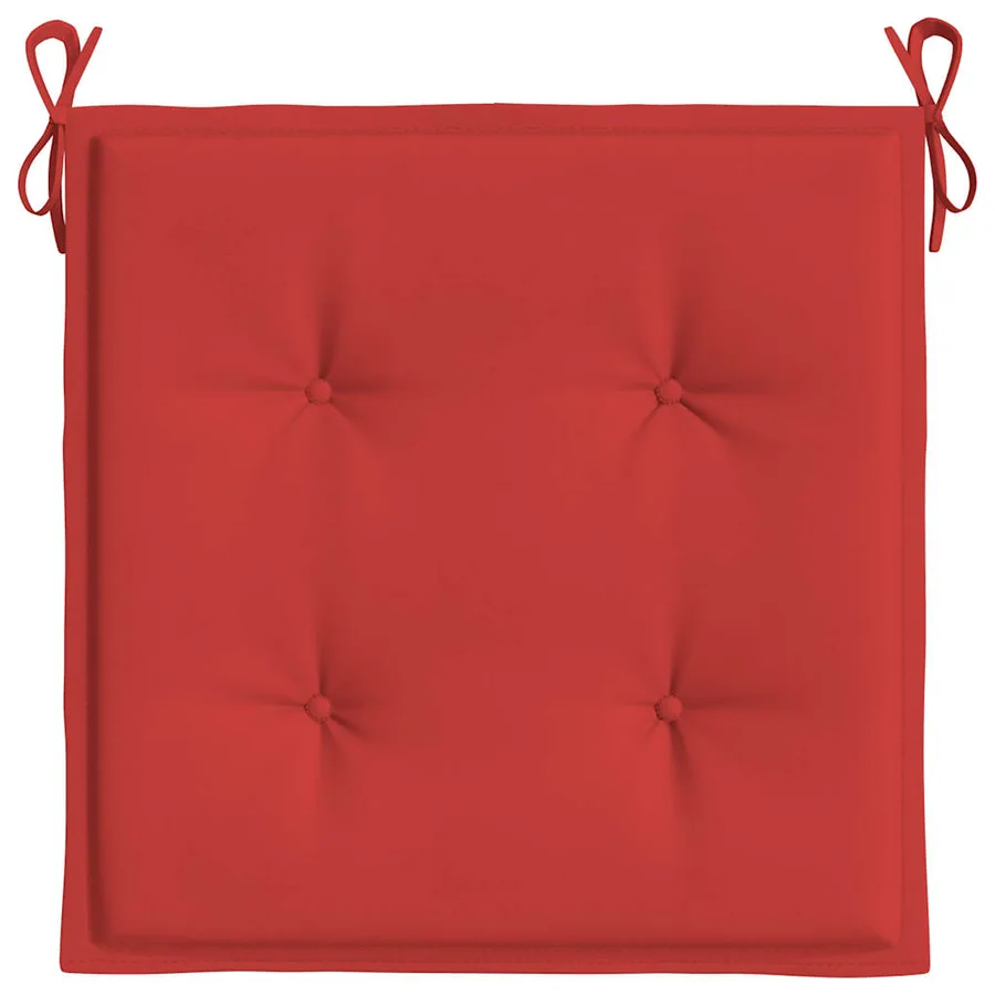 Coussins de chaise de jardin lot de 2 rouge 50x50x4 cm - 6