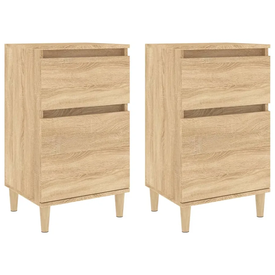 Tables de chevet 2 pcs chêne sonoma 40x35x70 cm - 2