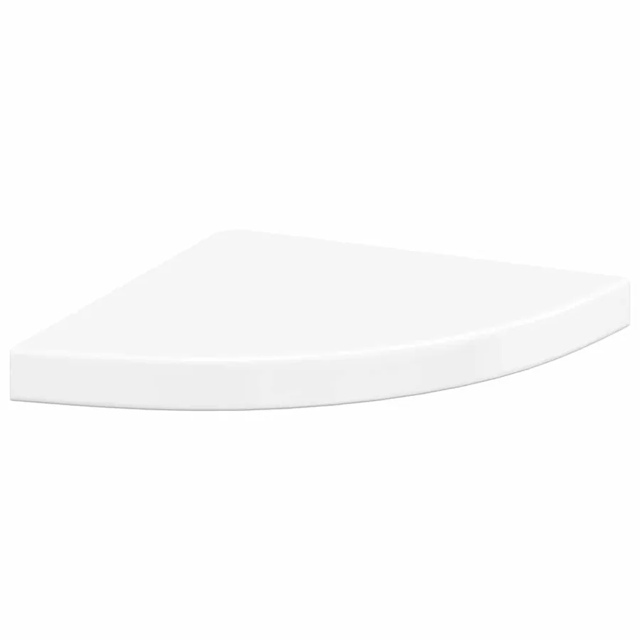 Étagère d'angle flottante blanc brillant 35x35x3,8 cm MDF - 2