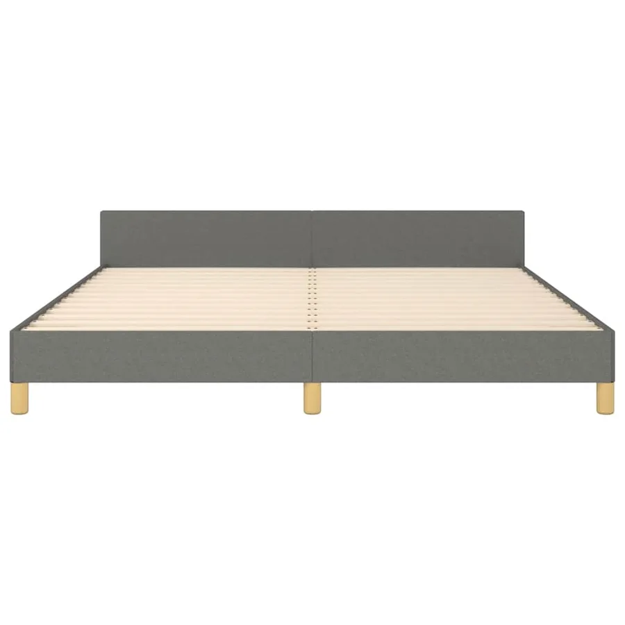 Cadre de lit sans matelas gris foncé 160x200 cm tissu - 5