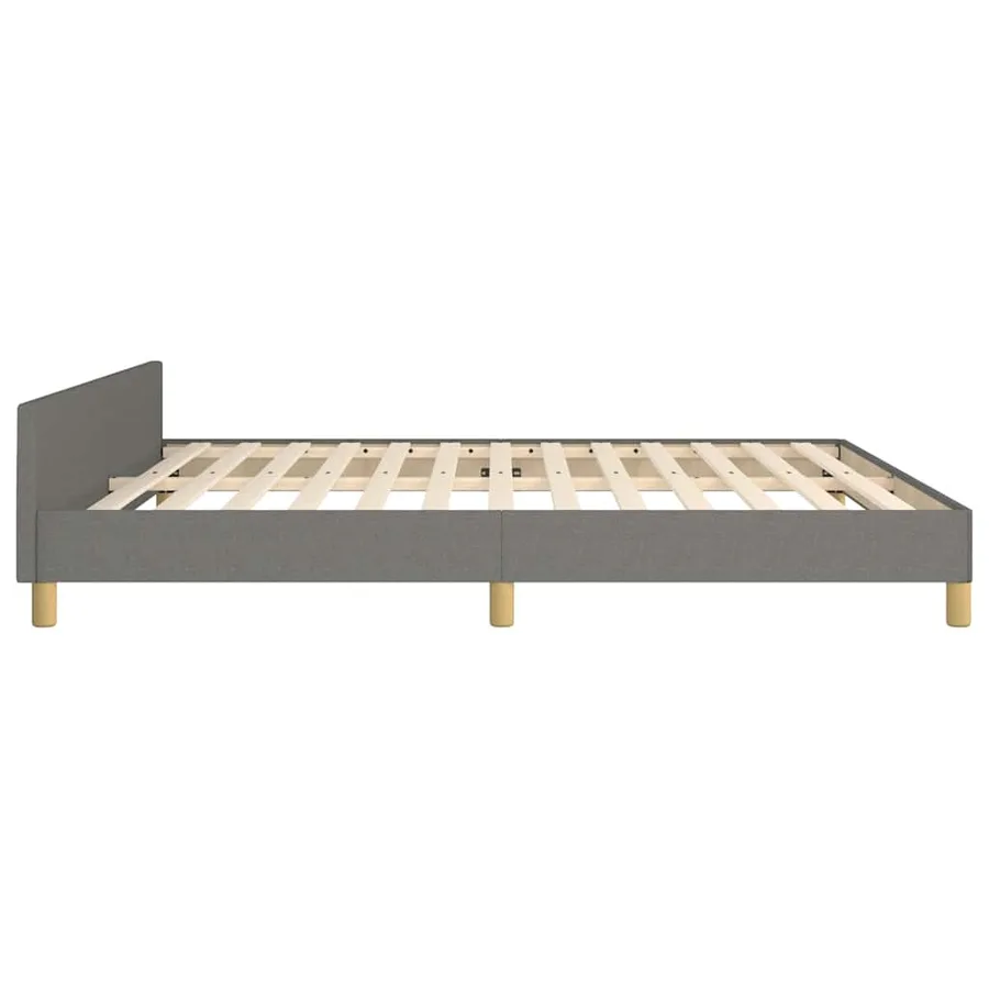 Cadre de lit sans matelas gris foncé 160x200 cm tissu - 6