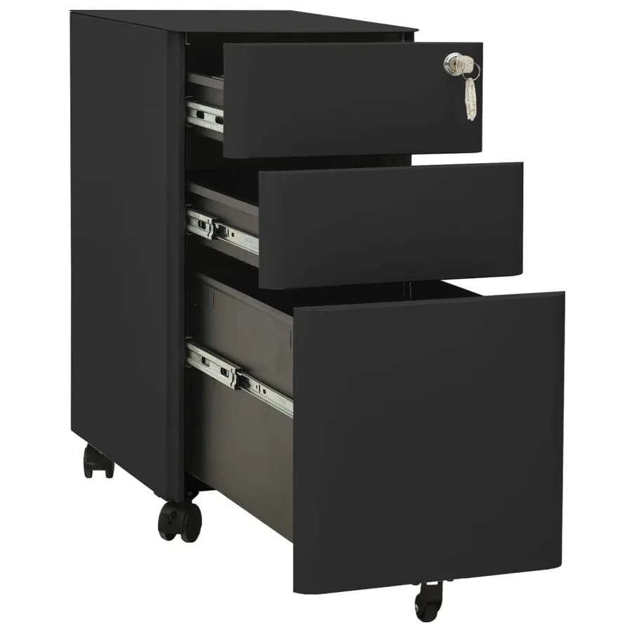 Classeur mobile Anthracite 30x45x59 cm Acier - 5