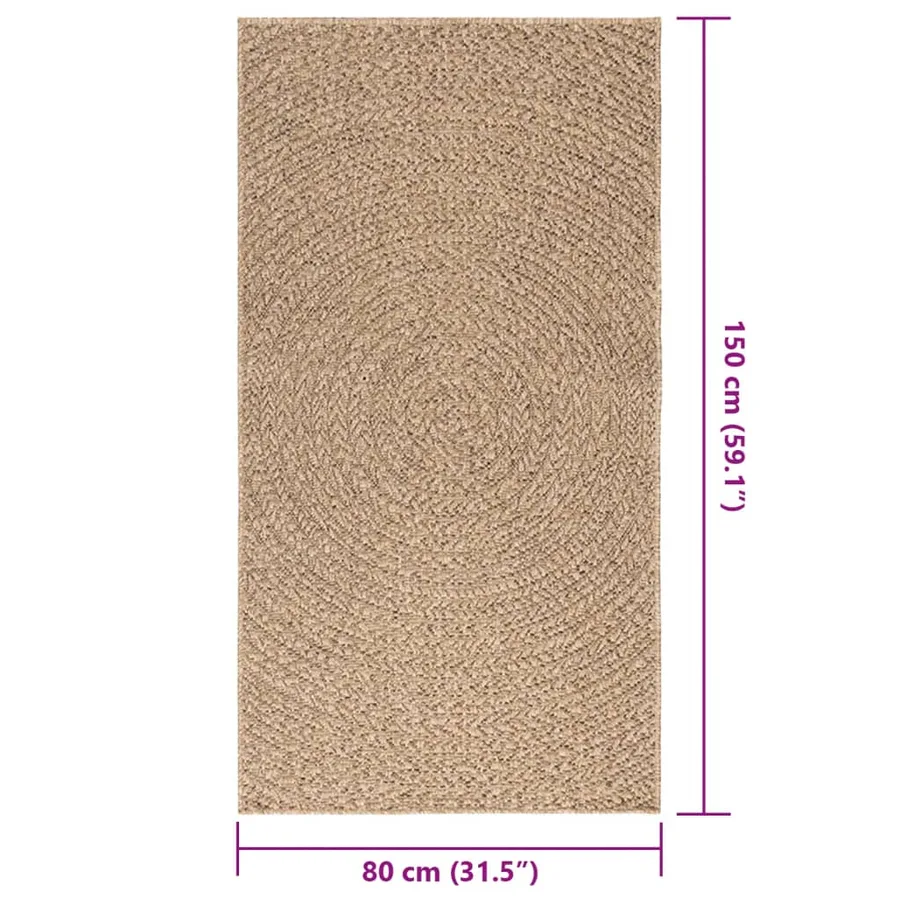 Tapis ZIZUR 80x150 cm aspect de jute intérieur et extérieur - 9