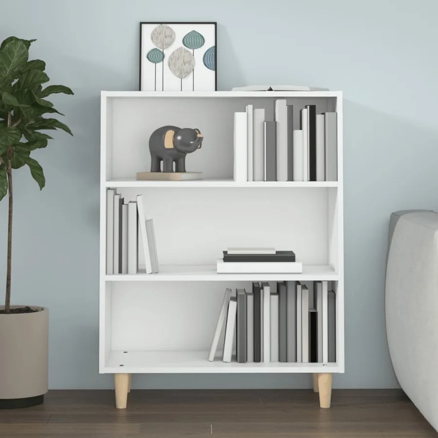 Buffet Blanc 69,5x32,5x90 cm Bois d'ingénierie - 5