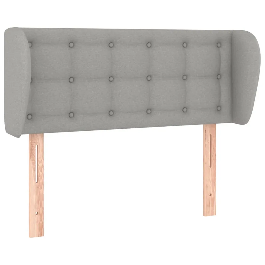 Tête de lit avec oreilles Gris clair 83x23x78/88 cm Tissu - 2