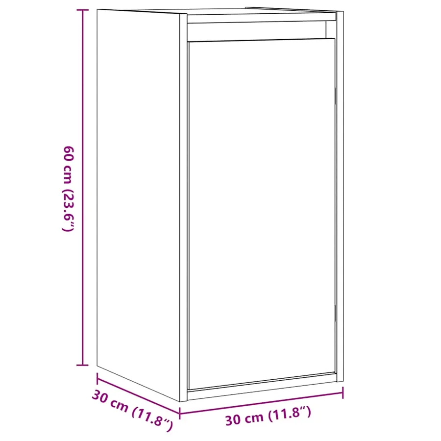 Armoire murale Blanc 30x30x60 cm Bois de pin massif - 12