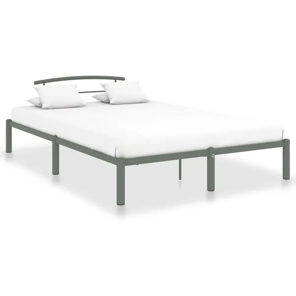 Cadre de lit sans matelas gris métal 160x200 cm