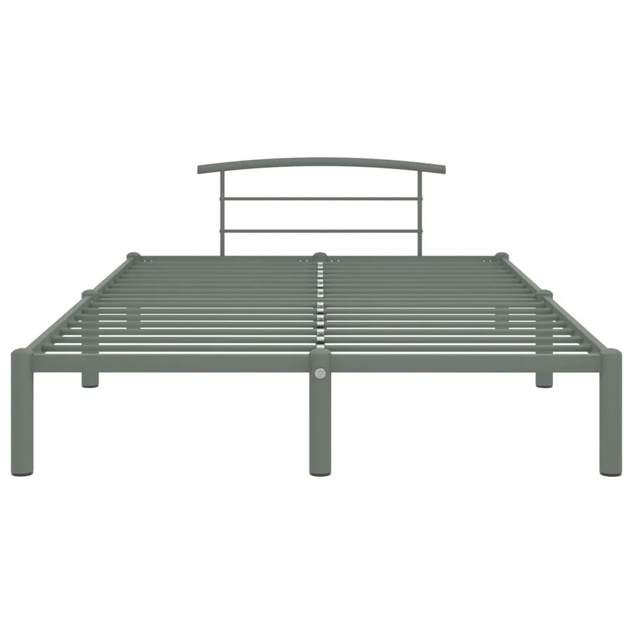 Cadre de lit sans matelas gris métal 160x200 cm - 3