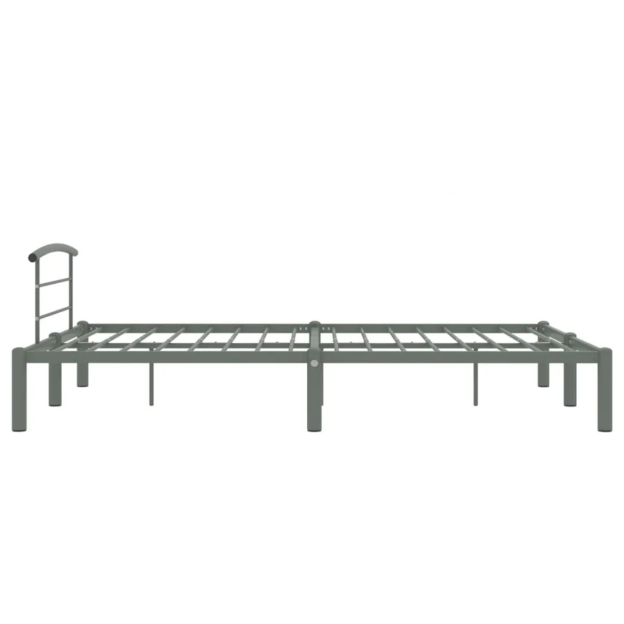 Cadre de lit sans matelas gris métal 160x200 cm - 4