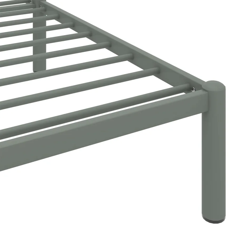 Cadre de lit sans matelas gris métal 160x200 cm - 6