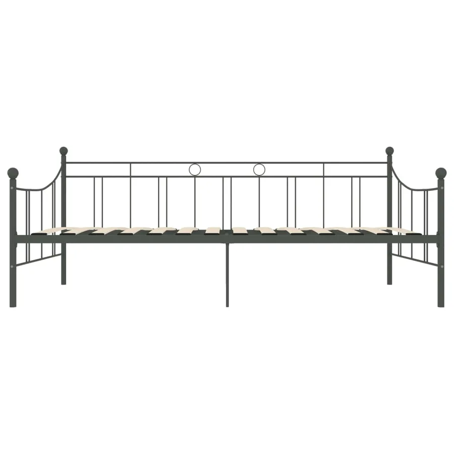 Cadre de lit de repos sans matelas gris métal 90x200 cm - 4