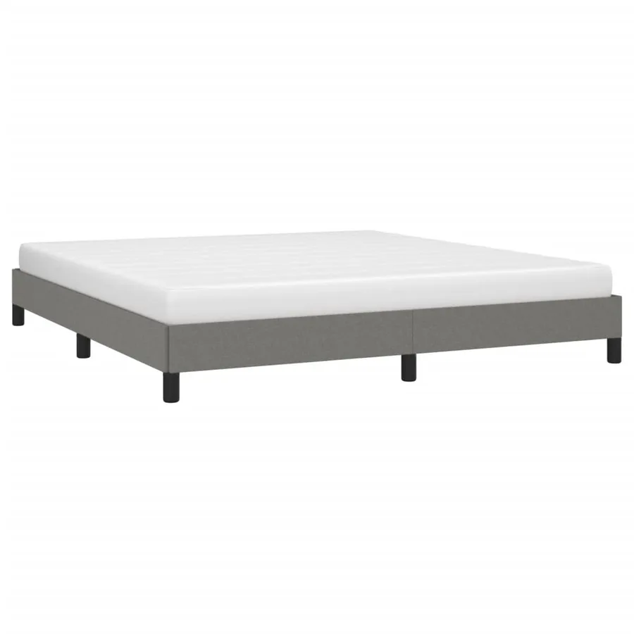 Cadre de lit sans matelas gris foncé 180x200 cm tissu - 3