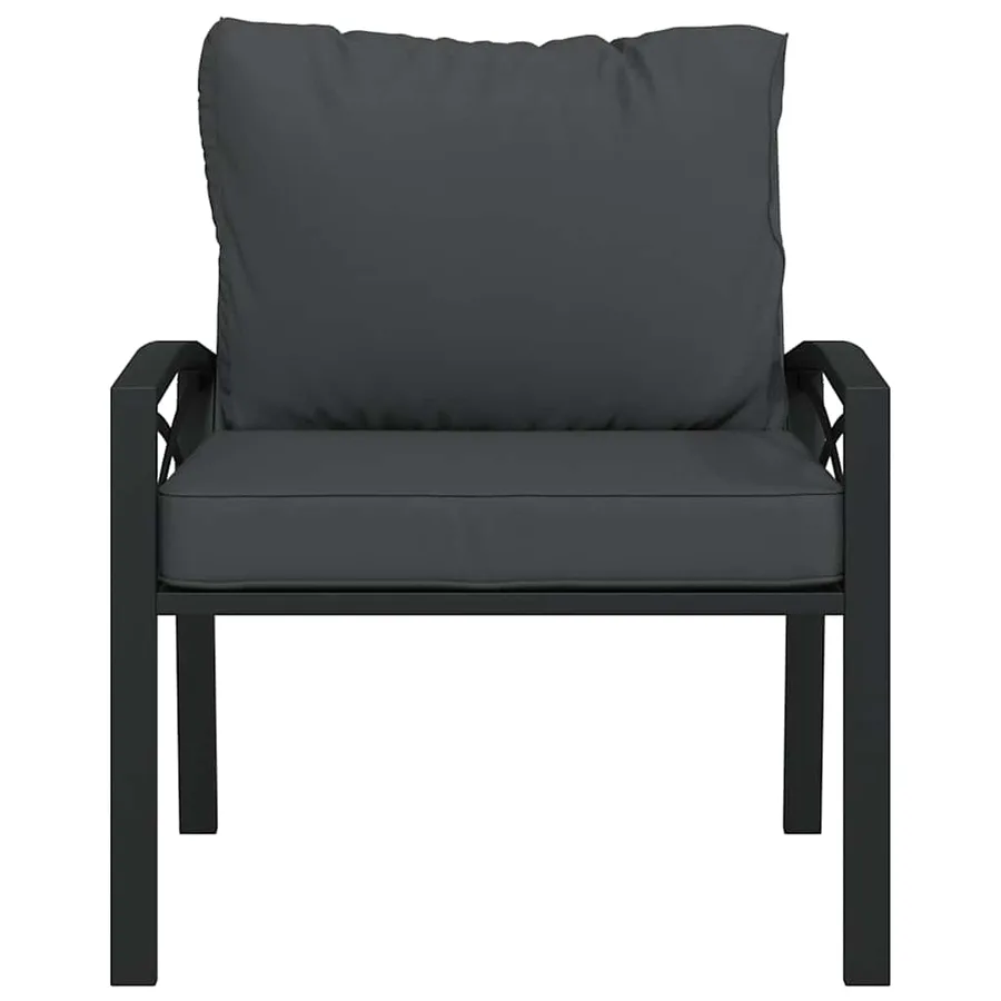 Chaise de jardin avec coussins gris 68x76x79 cm acier - 3
