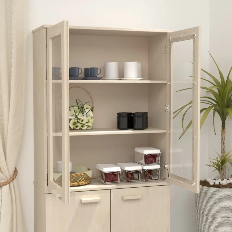 Dessus de buffet HAMAR Marron miel 85x35x100 cm Bois de pin - 6